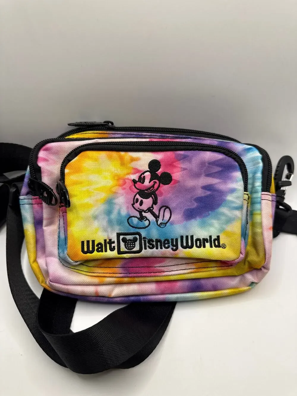 Walt Disney World Mickey Mouse Tie Dye Crossbody Bag Park Travel Fanny Pack